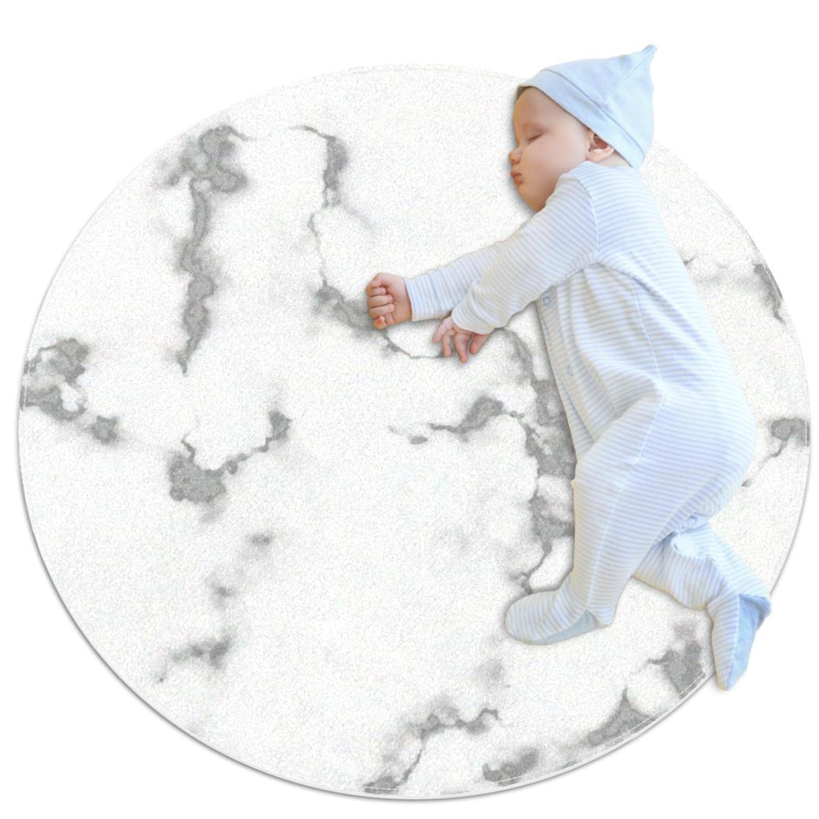 Tapis rond texture pierre marbrée JDEZ 100cm pour un salon moderne
