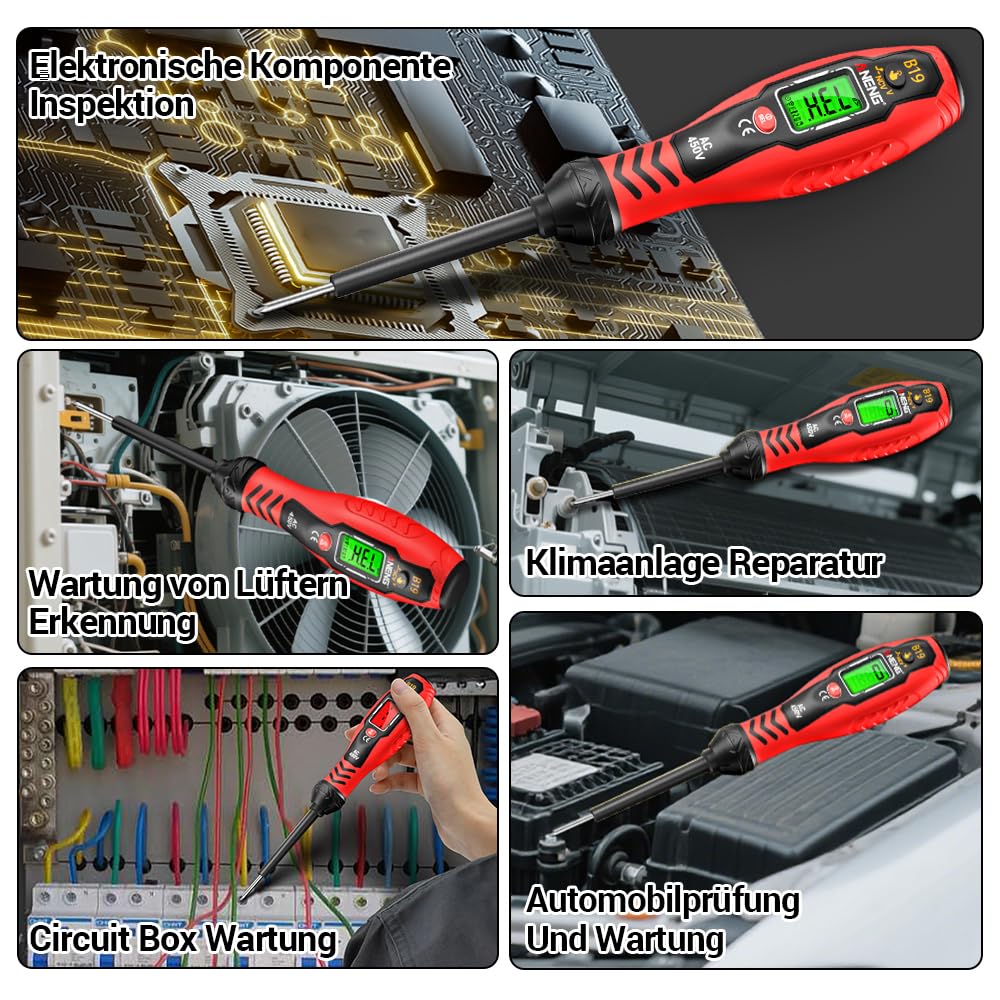 ANENG Multimeter TRMS 6000 Counts with Schraubendreher Spannungsprüfer Mit Dualbereich AC 11V/30V–1000V,mit NCV,Gleich/Wechsel strom,AC/DC Spannung,Widerstand,Dioden,Durchgangsprüfung,Kapazität