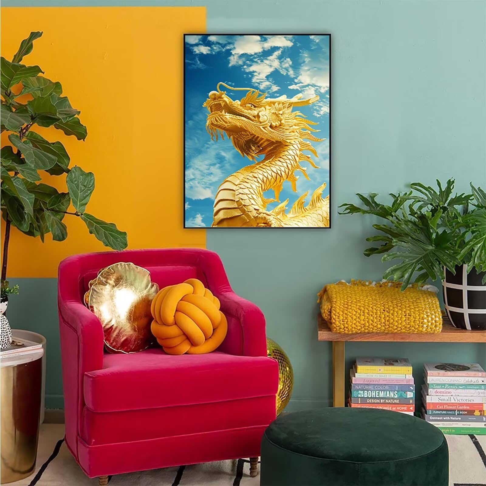 Diamond Painting Scultura, Diamond Painting Erwachsene Statua Bastelset, DIY Diamant Malerei Runder Vollbohrer Diamanten Kinder Malerei Stickerei Kreuzstich Dekoration, Geschenk 90x120 cm PJY9 0-U