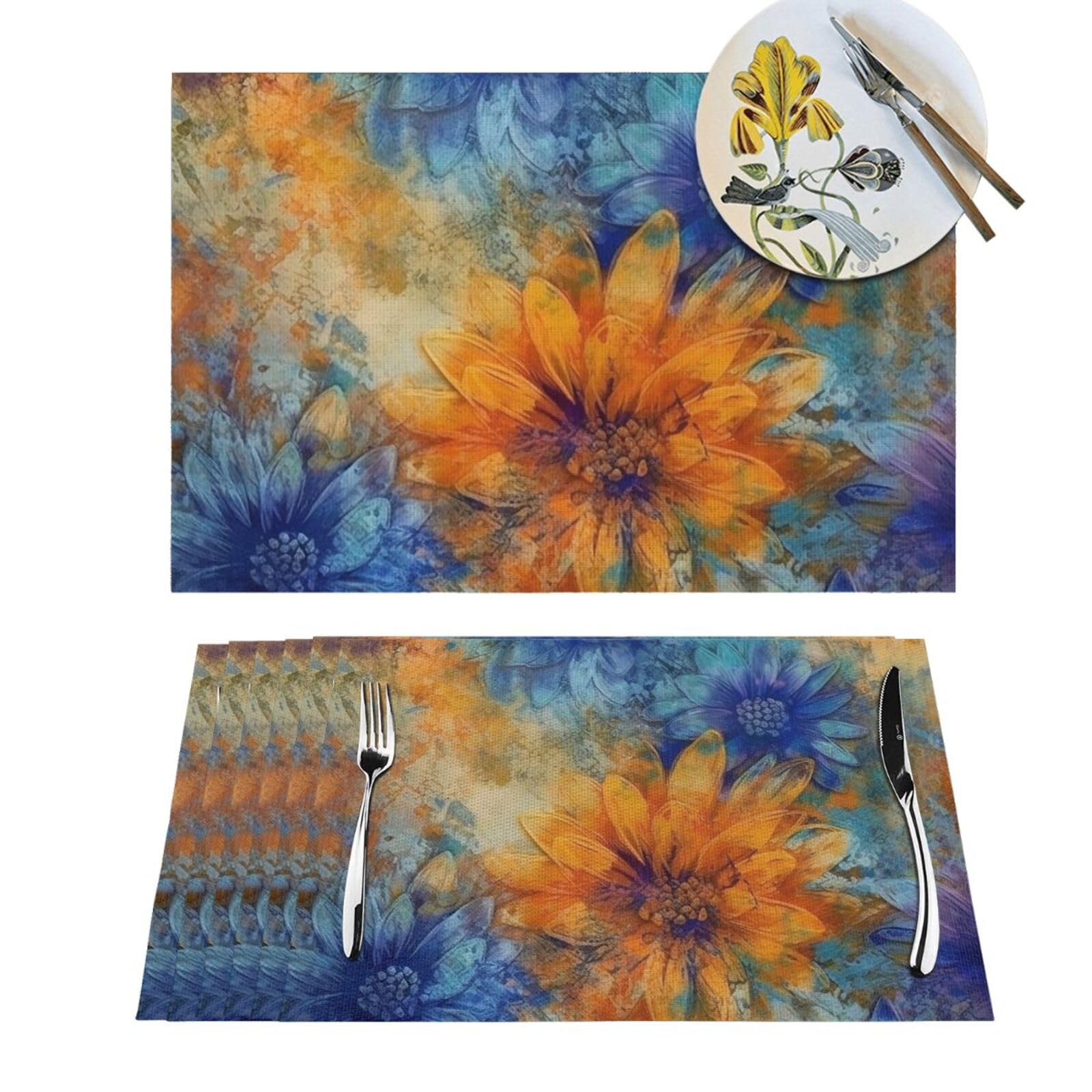 Set de table PVC antidérapant lavable pour table salle à manger cuisine lot de 6