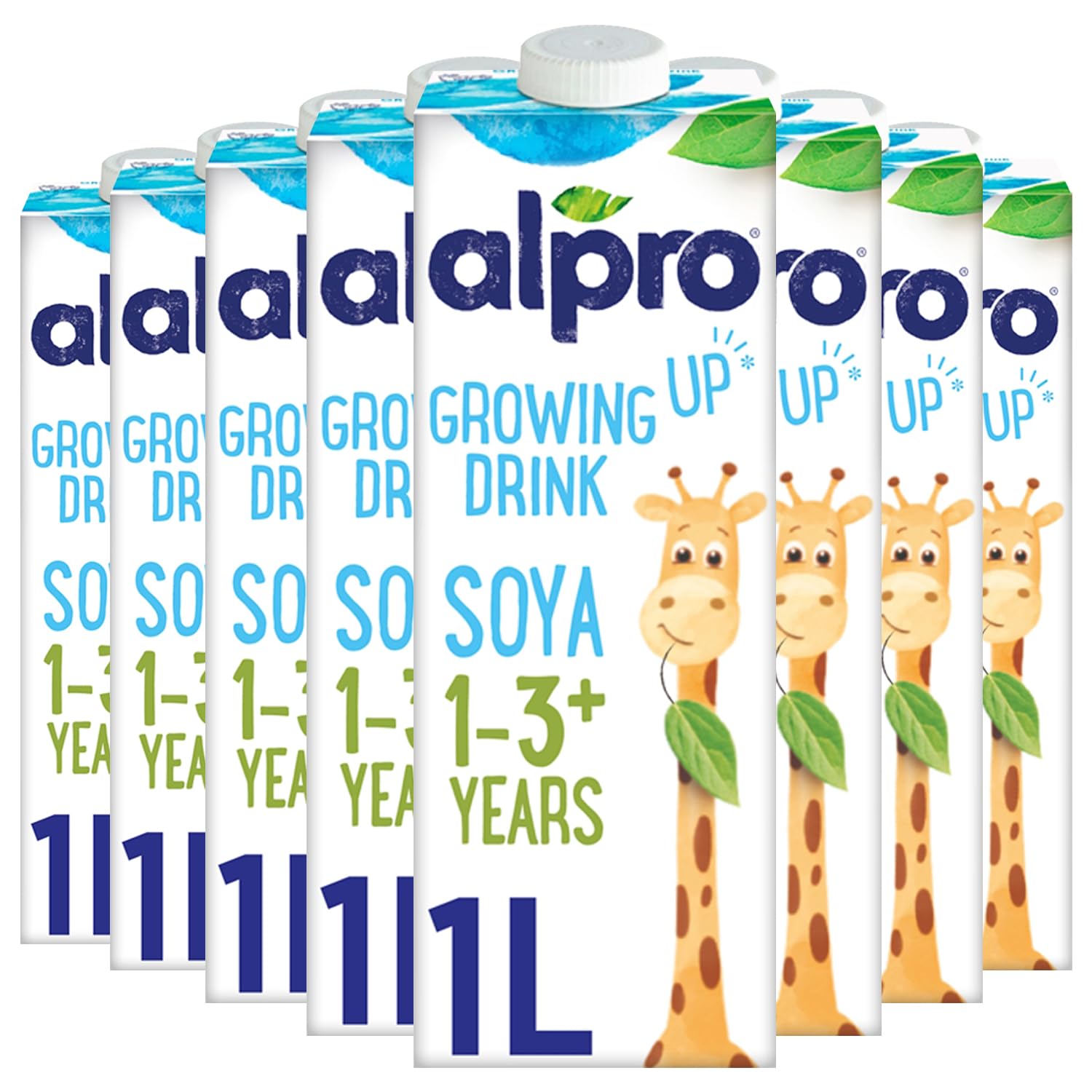 8 x 1L Alpro Growing Up 1-3+ Soya Drink Gluten Free Plant-Based with Calcium