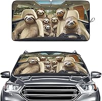 Vista 9 de GENANY Divertido parasol para parabrisas para sedán, SUV, camión (55 x 29 pulgadas), parasol de automóvil, bloquea los rayos UV, accesorios