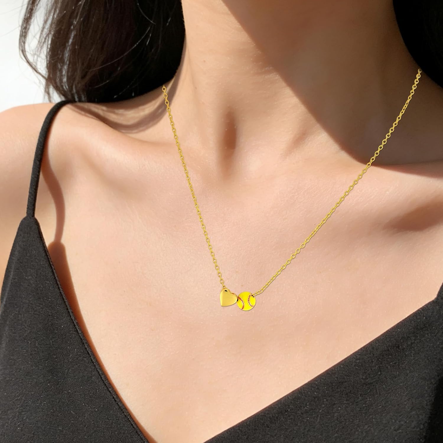 Sport Necklace, Stylish Gold Sports Theme Pendant Necklace with Card Dainty Jewelry Accessory for Players Sportsman - Image 6