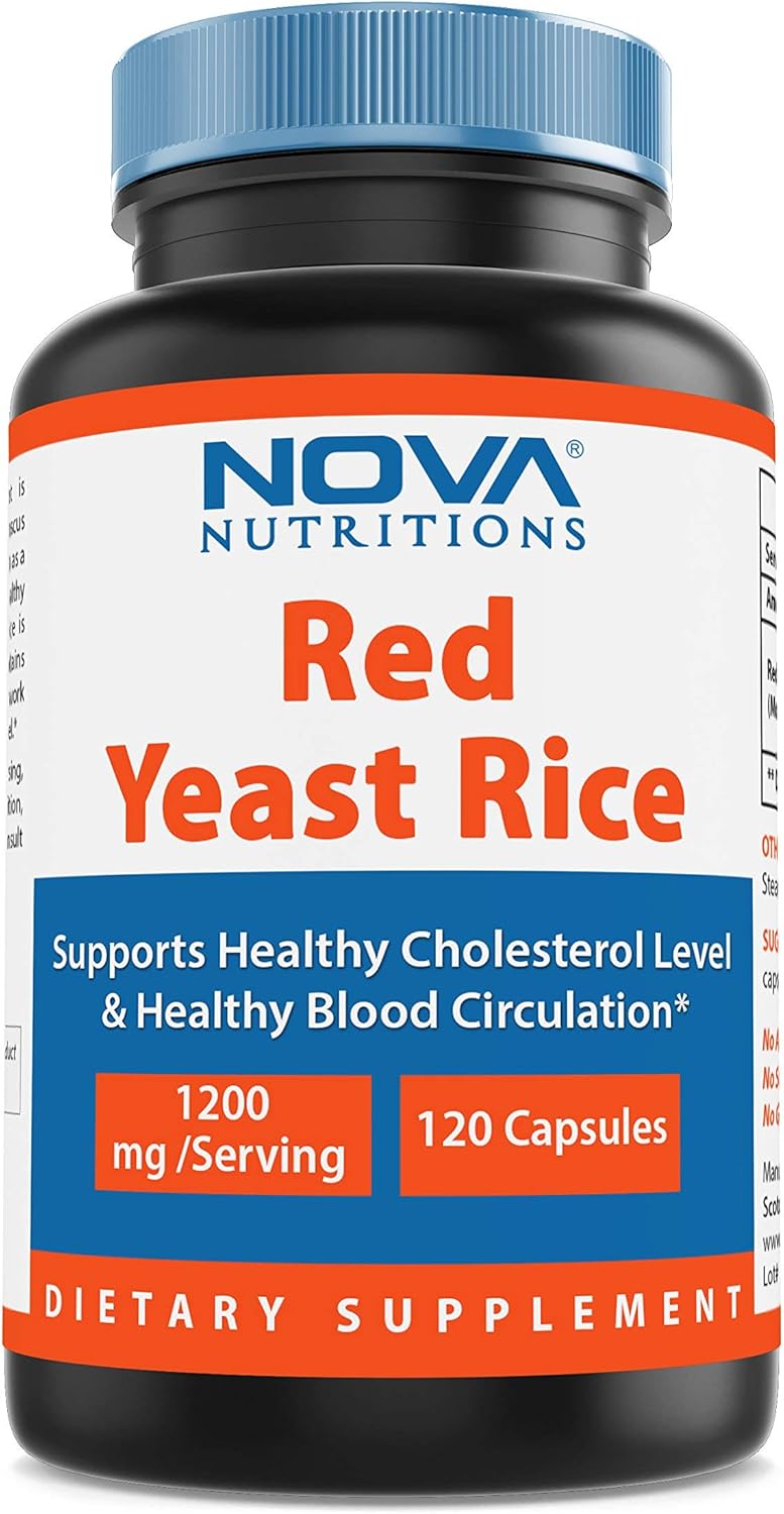 Nova Nutritions Red Yeast Rice 1200 mg. for Cholesterol Support