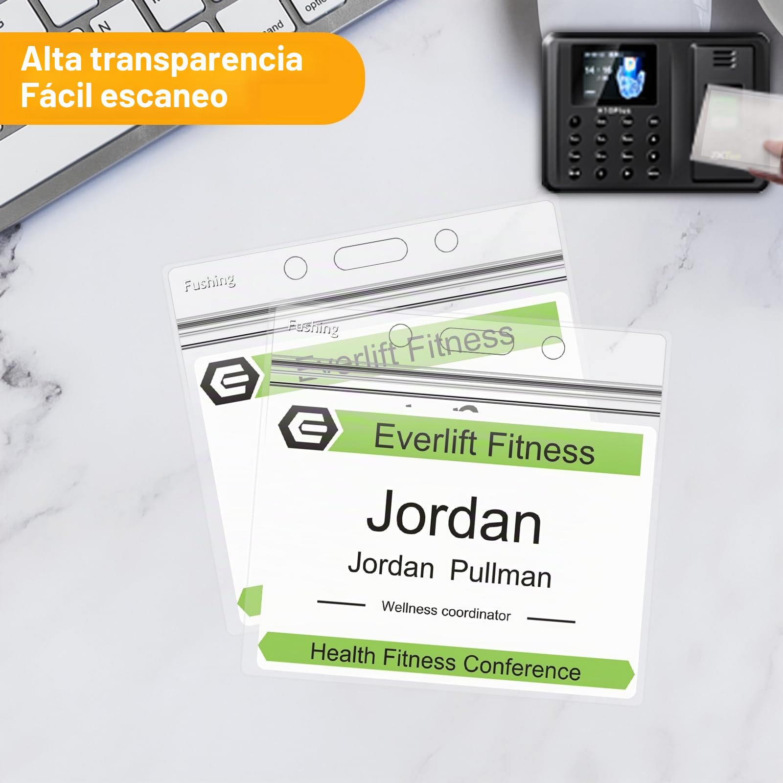 Fushing 50 Piezas Funda de Tarjeta,Estuche Para Tarjetas de Identificación,Soportes para Tarjetas de Horizontal de Plástico Transparente con Cremalleras Impermeables y Resellables (100x85)