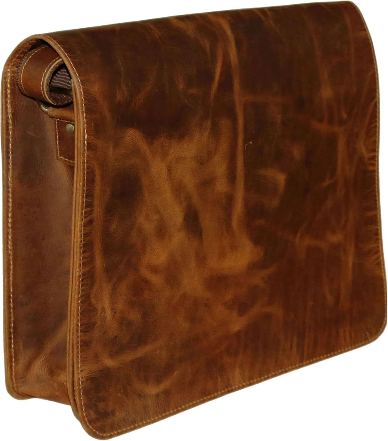 15" leather messenger bag laptop case office briefcase gift for men computer distressed shoulder bag