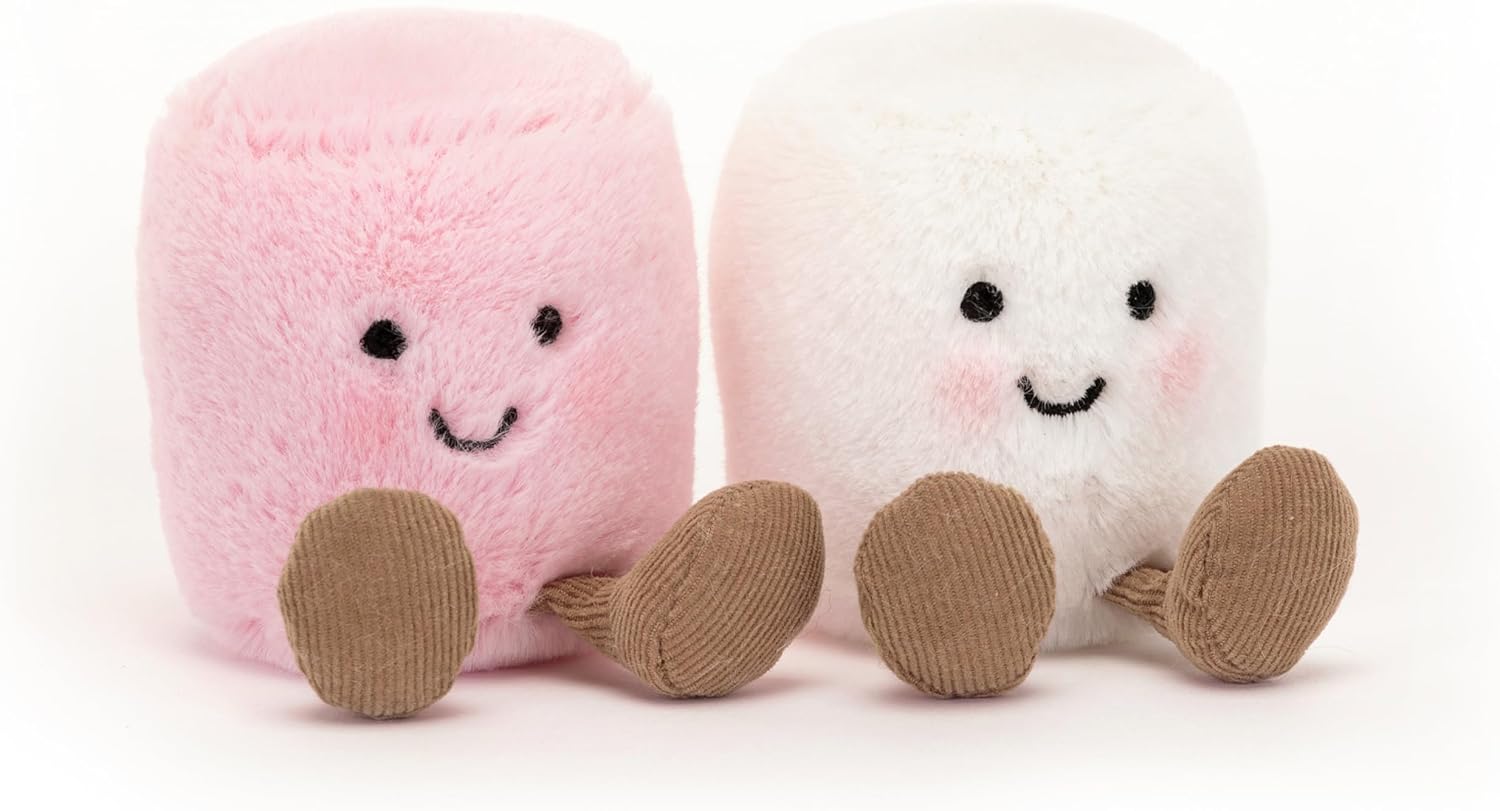 Product image of Jellycat Amuseables Pink and White Marshmallows Stuffed Toy, 3.5 inches | Food Plush | Fun Gift Idea