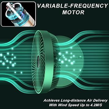 SAYTAY USB Desktop Foldable Wall-mounted 360 Rotating Fan with 3 Speed Adjustable, Hole-free Wall-mounted Quiet Wall-Mountable Bedroom Fan for Sleeping Home Outdoor Camping (Green)