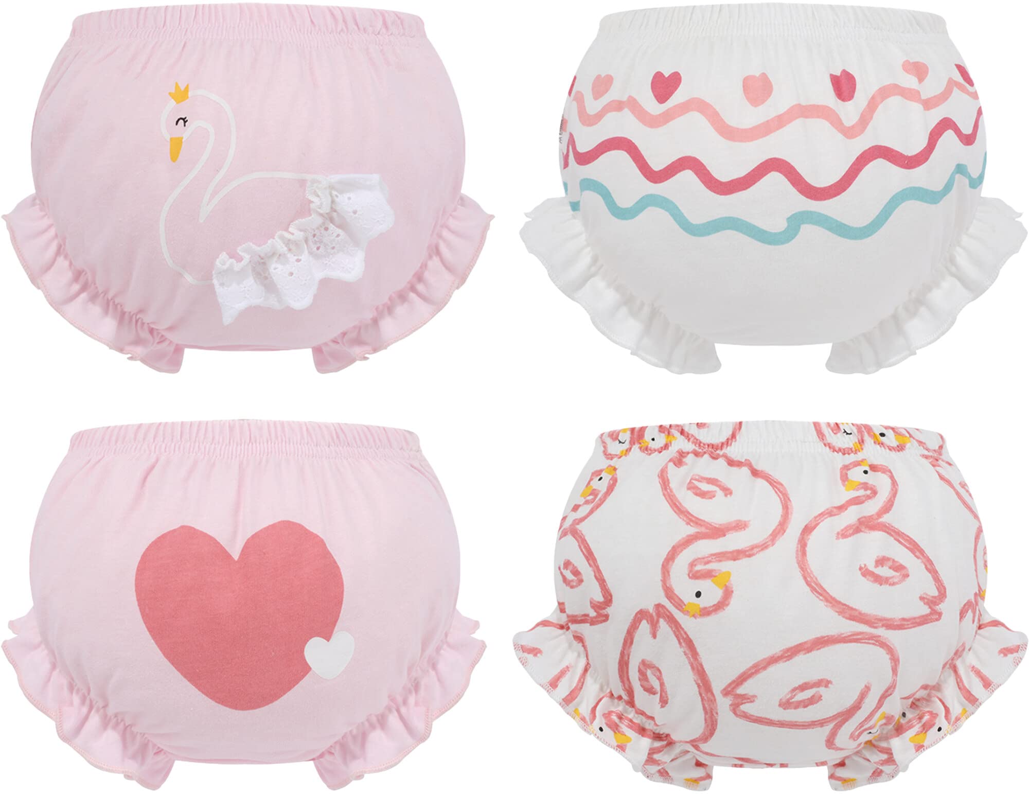 Töpfchen Trainingshose 4er Pack Baby Mädchen Kinder Mädchen Jungen Baumwolle Unterwäsche Unterhosen Rüsche Hose Bloomer Shorts