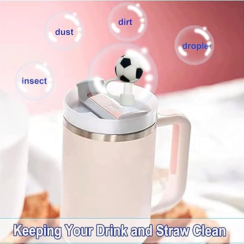 Miniatura 3 de 10 tapas de pajilla, bonita cubierta deportiva 3D para Stanley de 30 y 40 onzas, cubierta de popote de silicona para copa Stanley en diferentes