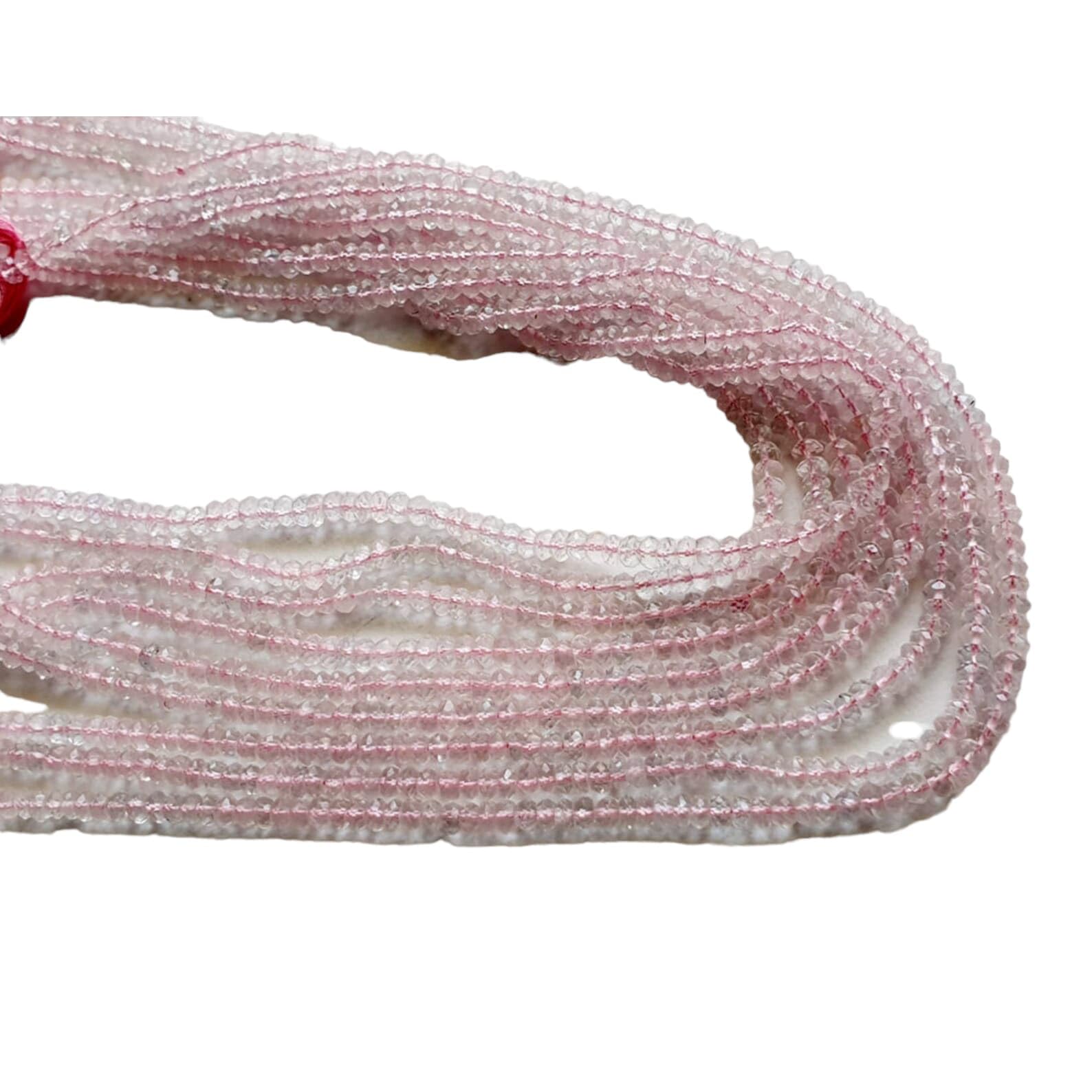 Perles morganite rose à facettes de 4mm idéales pour créer vos bracelets d'été tendance