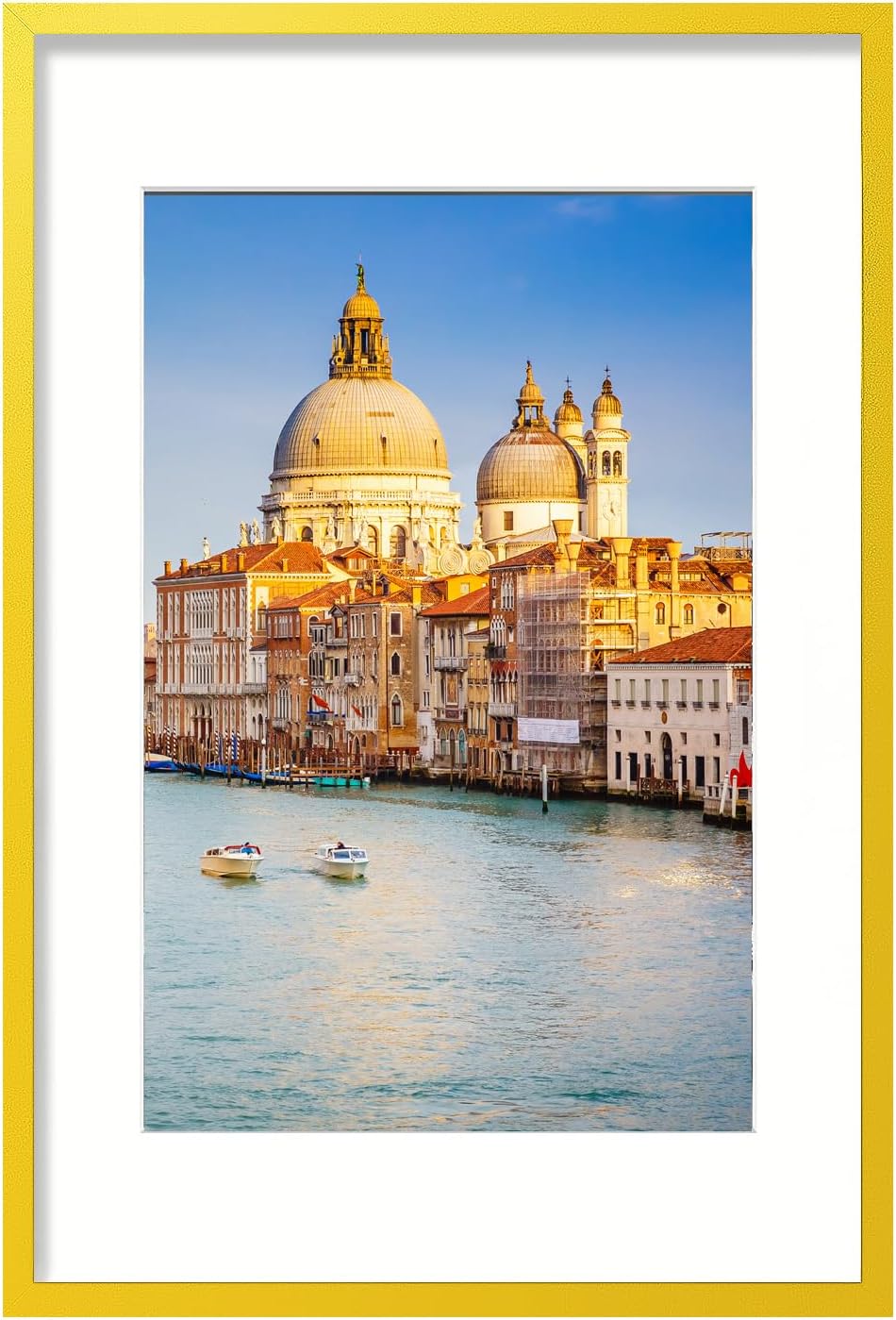 wyooxoo 20x28 Picture Frame Made of Solid Wood Yellow Poster Frames Display Pictures 16x24 with Mat or 20x28 Without Mat Colorful Frame For Horizontal Vertical Wall Mounting Yellow 20" x 28" ( 1 Pack )