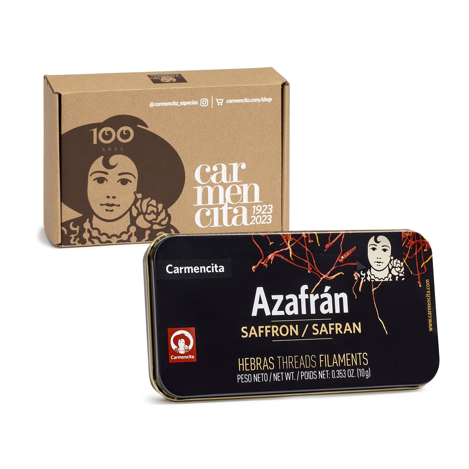 CARMENCITA - Pack de Azafrán 10g | Hebras de Azafrán | Especias para cocinar | Aporta un delicado sabor y condimenta todo tipo de platos, paellas, estofados, sopas, pastas, guisos