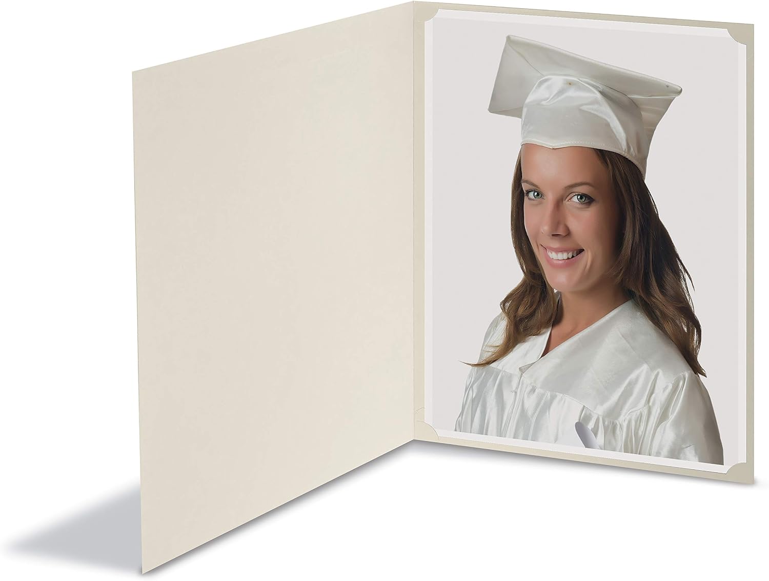 25 Pack Ivory Certificate Holders, Diploma Holders, Document Covers with Gold Foil Border, by Better Office Products, for Letter Size Paper, 25 Count, Ivory White