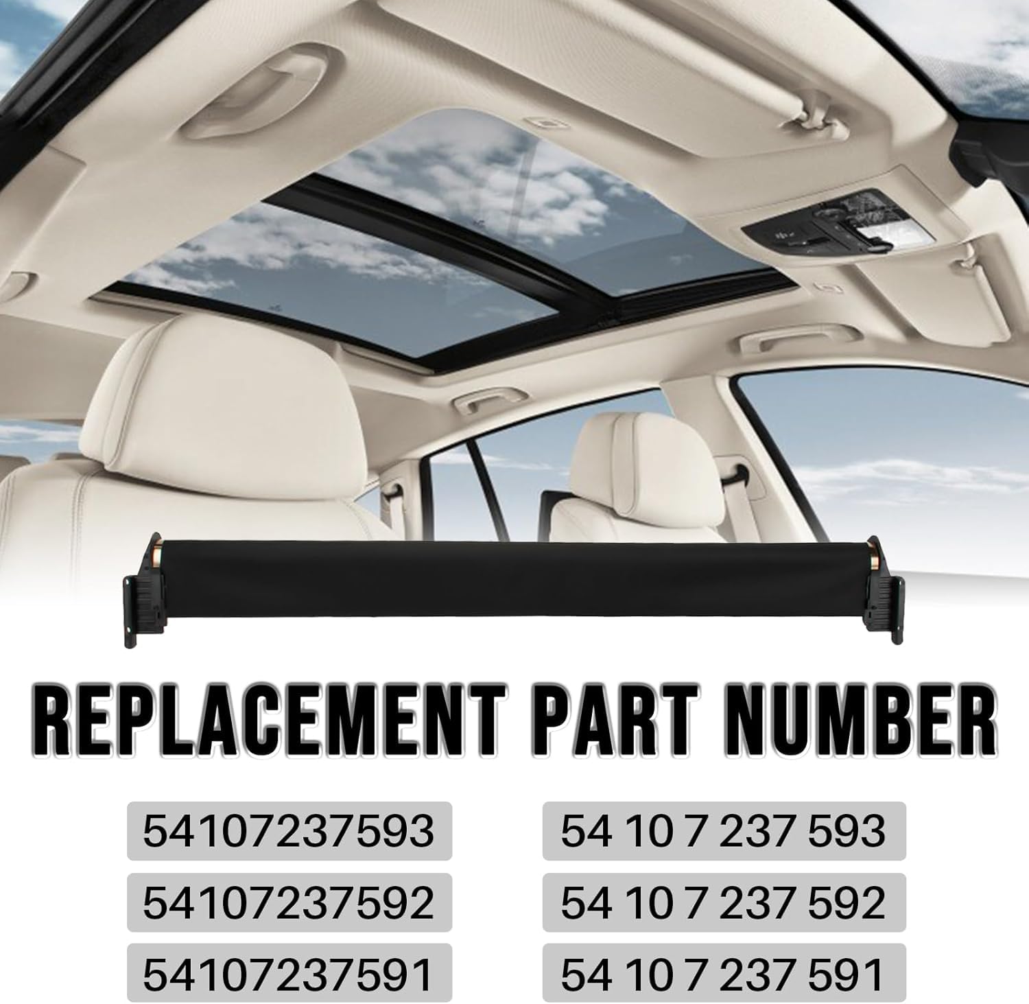Parasol para techo corredizo, panorámico, cortina de protección solar, repuesto para 5 GT F07, accesorios para coche, parte # 54107237593 54107237591 54107237592
