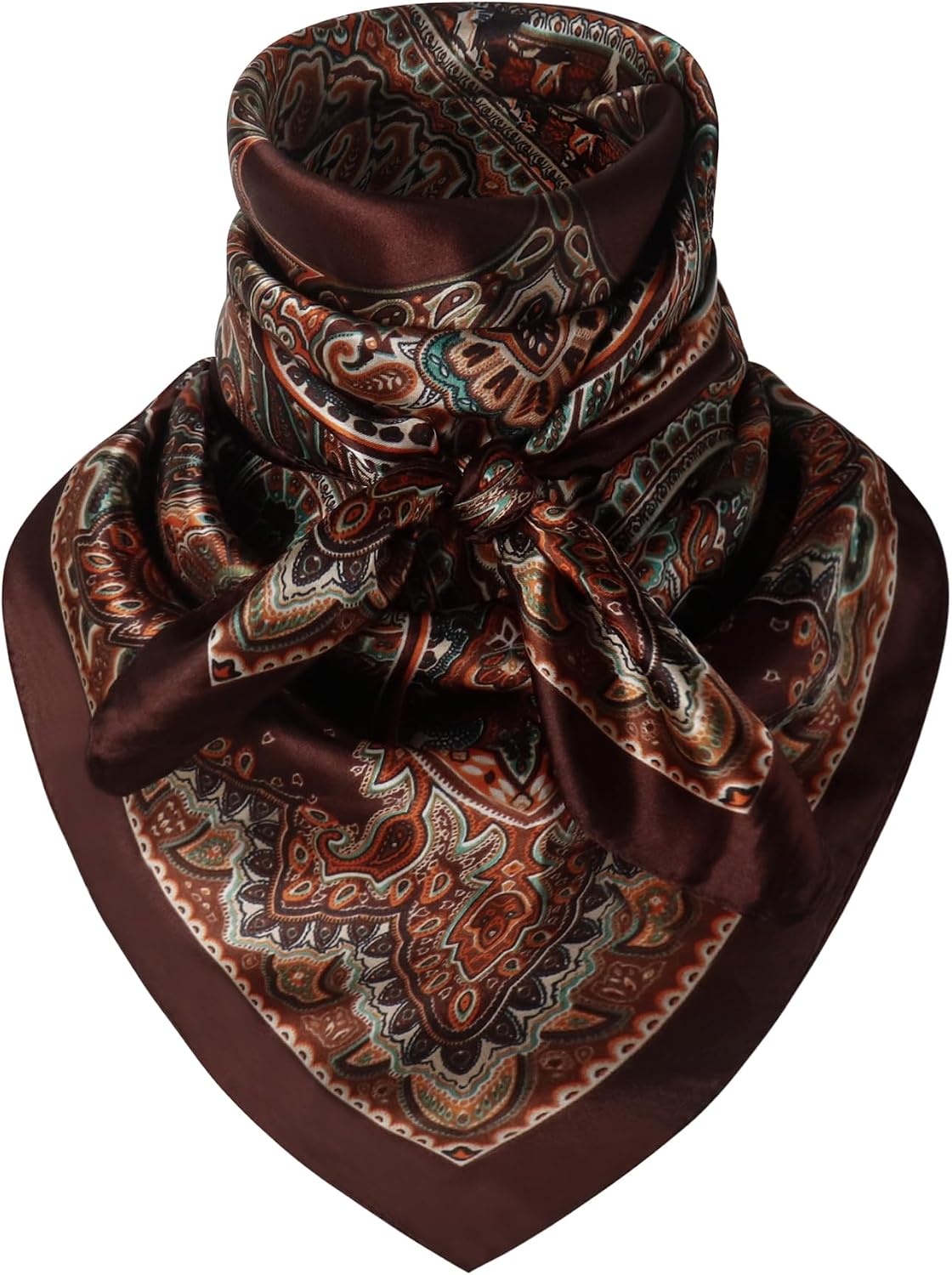 35 Inch Wild Rag Cowboy Bandana Scarves for Men, Large Neckerchief Silk Feel Western Neck Scarf for Women