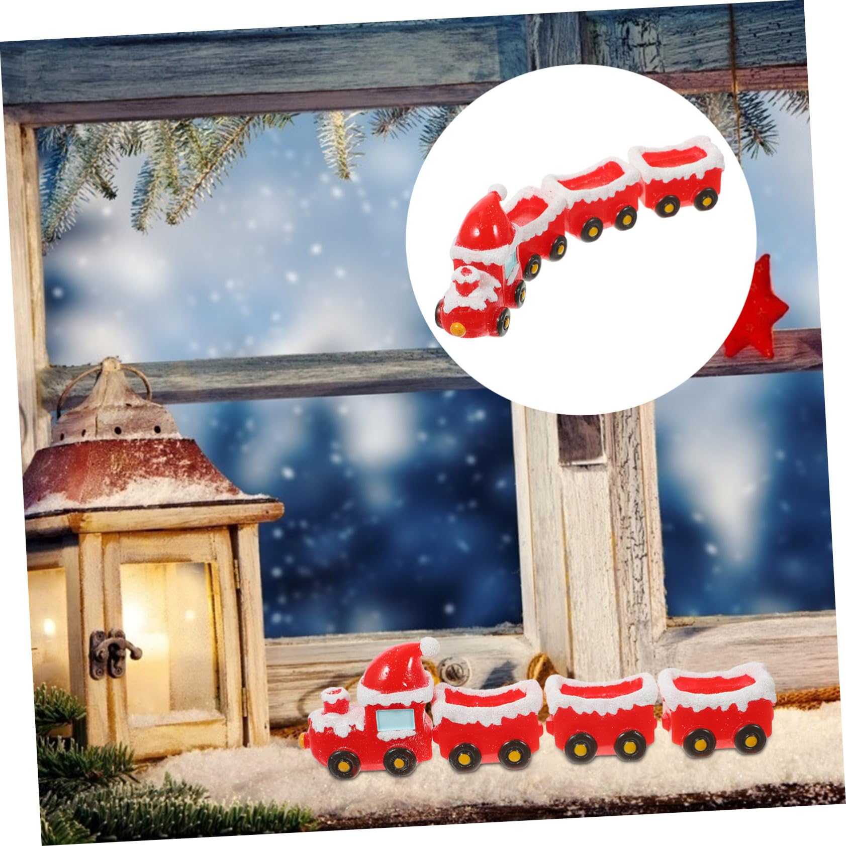 Gatuida 5juegos Accesorios De Pueblo Navideño Decoración De Navidad De y Vagonetas para Manualidades y