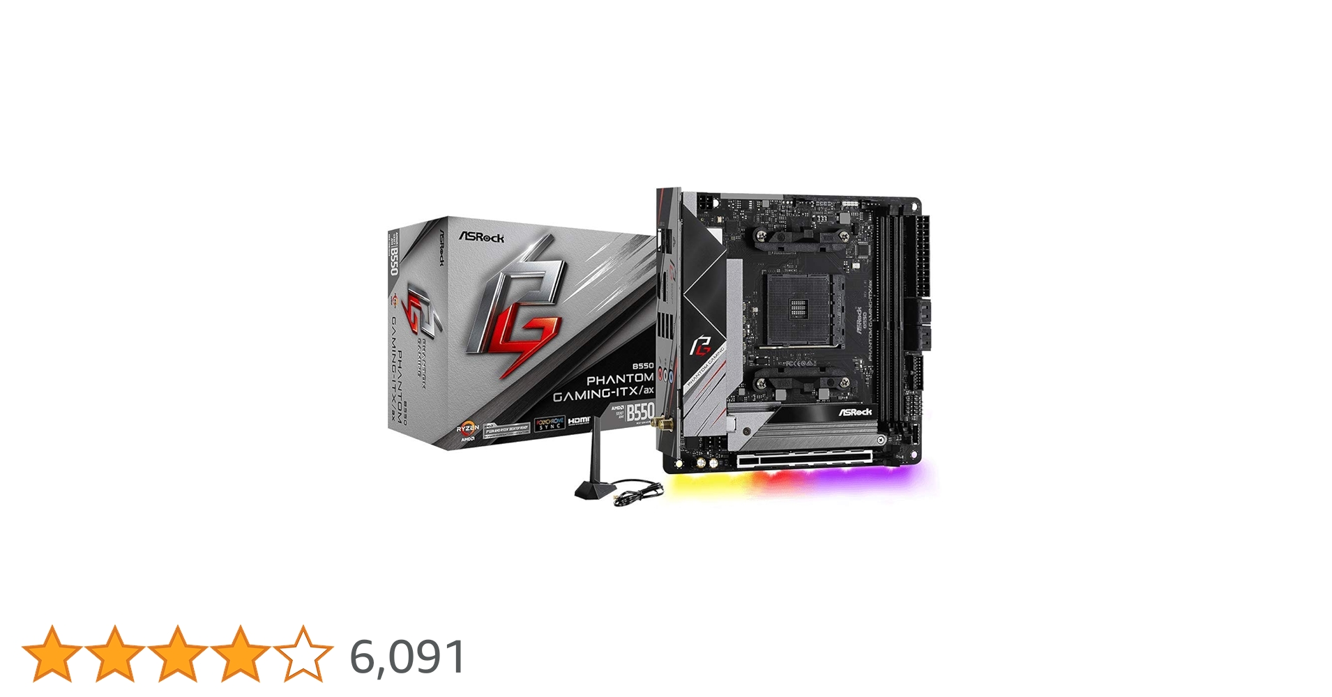 ASRock B550 Phantom Gaming ITX マザーボード ASRock | B550 Phantom Gaming-ITX/ax