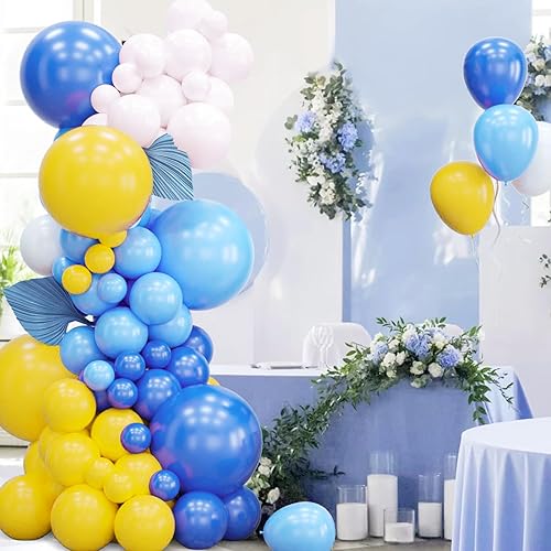 Miniatura 7 de EMART 100 globos amarillos de 12 pulgadas con cinta, helio de látex para cumpleaños, boda, baby shower, graduación, decoración de Navidad