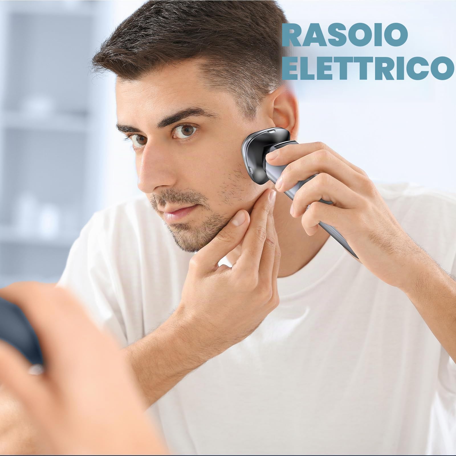 Rasoio elettrico da uomo rasoio elettrico - rasoio da uomo elettrico 3D a secco con testine di rasatura magnetiche IPX7 con blocco da viaggio rasoio bagnato e asciutto