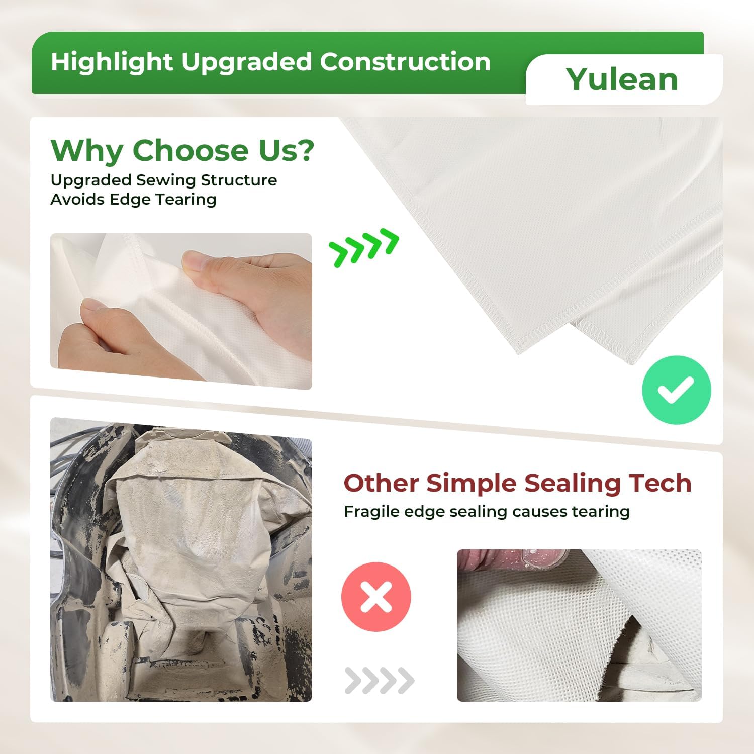 6 Pack VB090F HEPA Vacuum Bags Compatible with Bos-ch 9 Gallon Dust Extractors VAC090A, VAC090AH, VAC090S