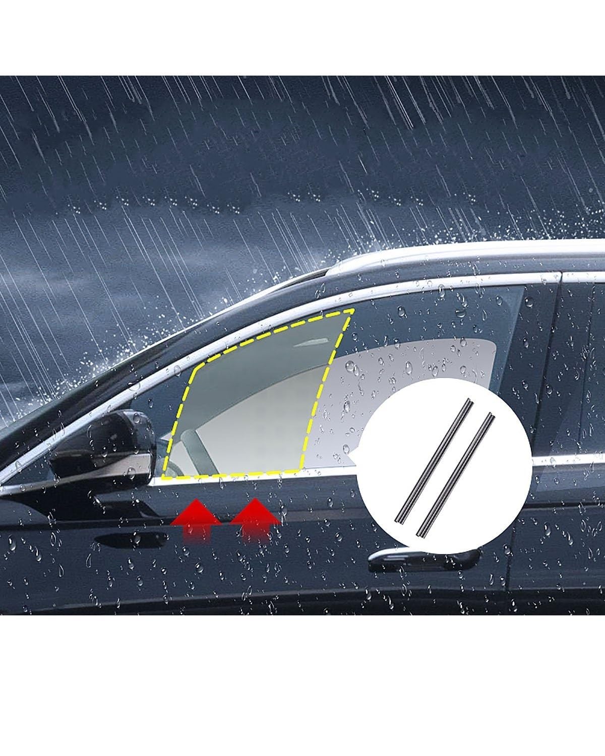 Escobilla limpiaparabrisas Para BYD Para Corvette Seal Limpiaparabrisas De Ventana Lateral De Coche De Vidrio Tira De Raspado Doble De Lluvia Y Niebla