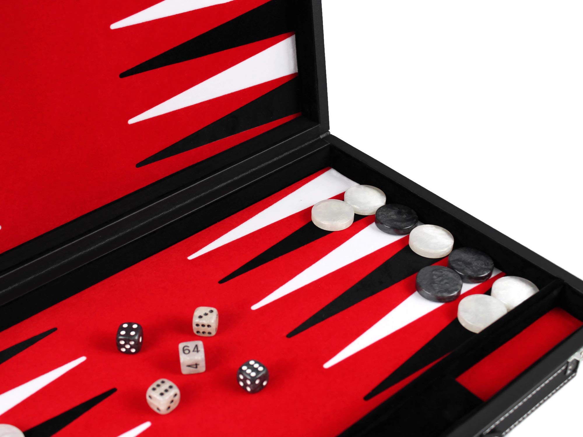 Leather Backgammon Set Royal Red- 15"