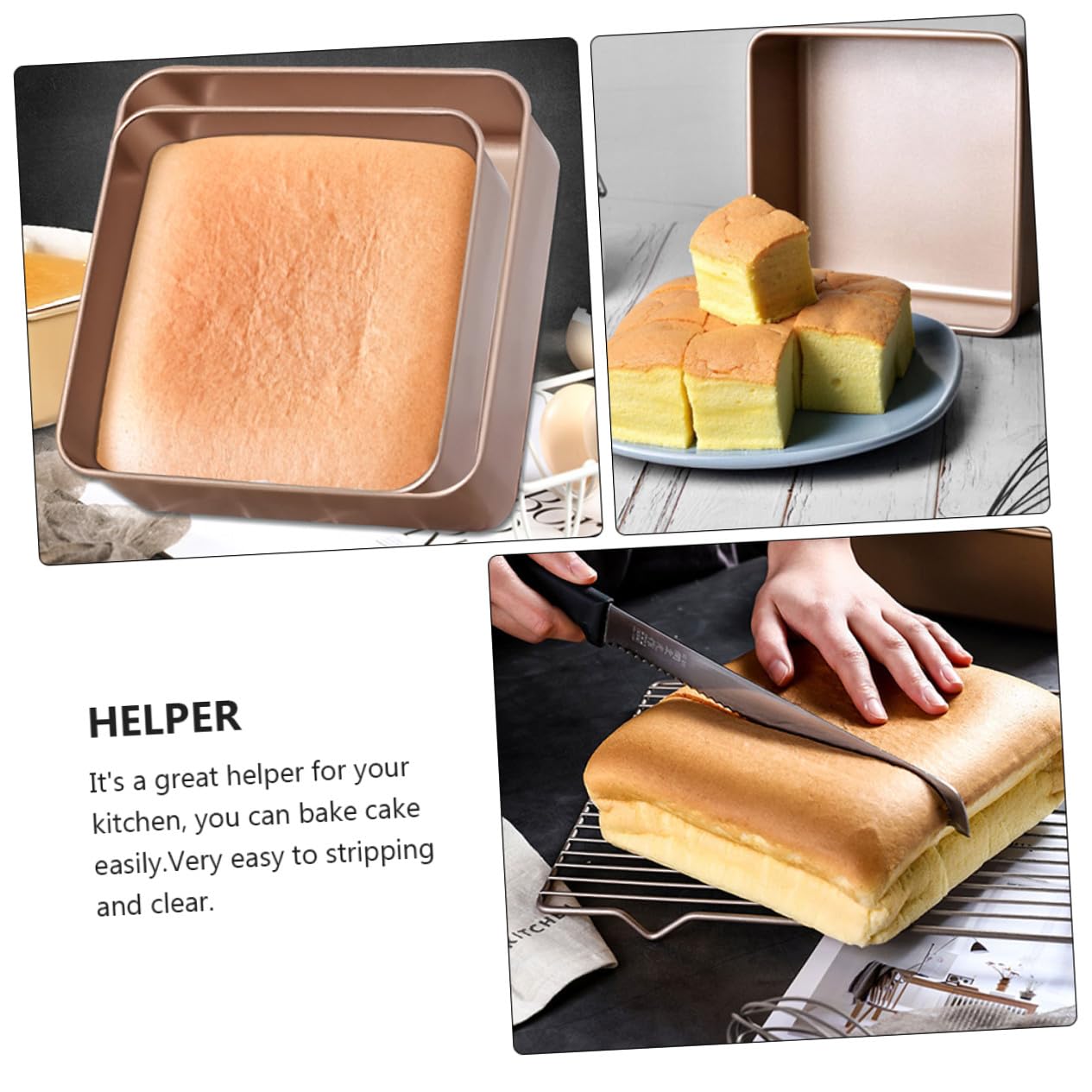 Uonlytech Moule à Gâteau Carré 23,5x23,5x8 Cm Acier Inoxydable Antiadhésif Plaque De Cuisson à Pâtisserie Cuisson Domestique Et Professionnelle