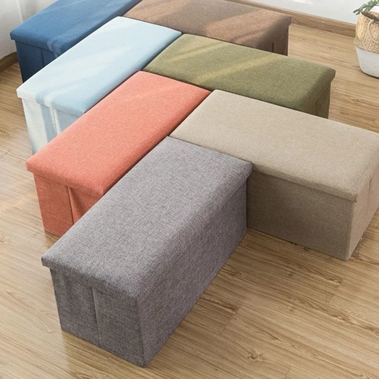 おしゃれ 北欧 収納付き スツール いす チェア ファブリック ダークグレー