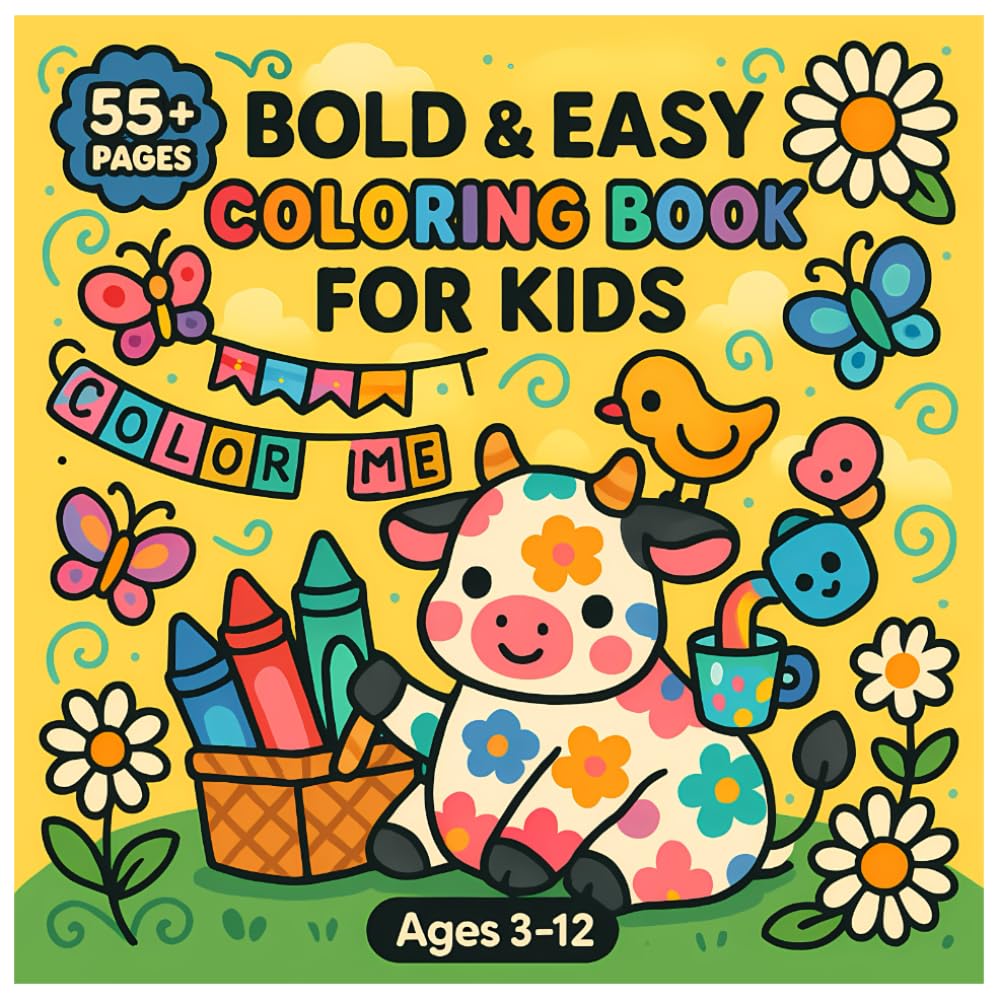 Bold & Easy Coloring Book For Kids - Color me