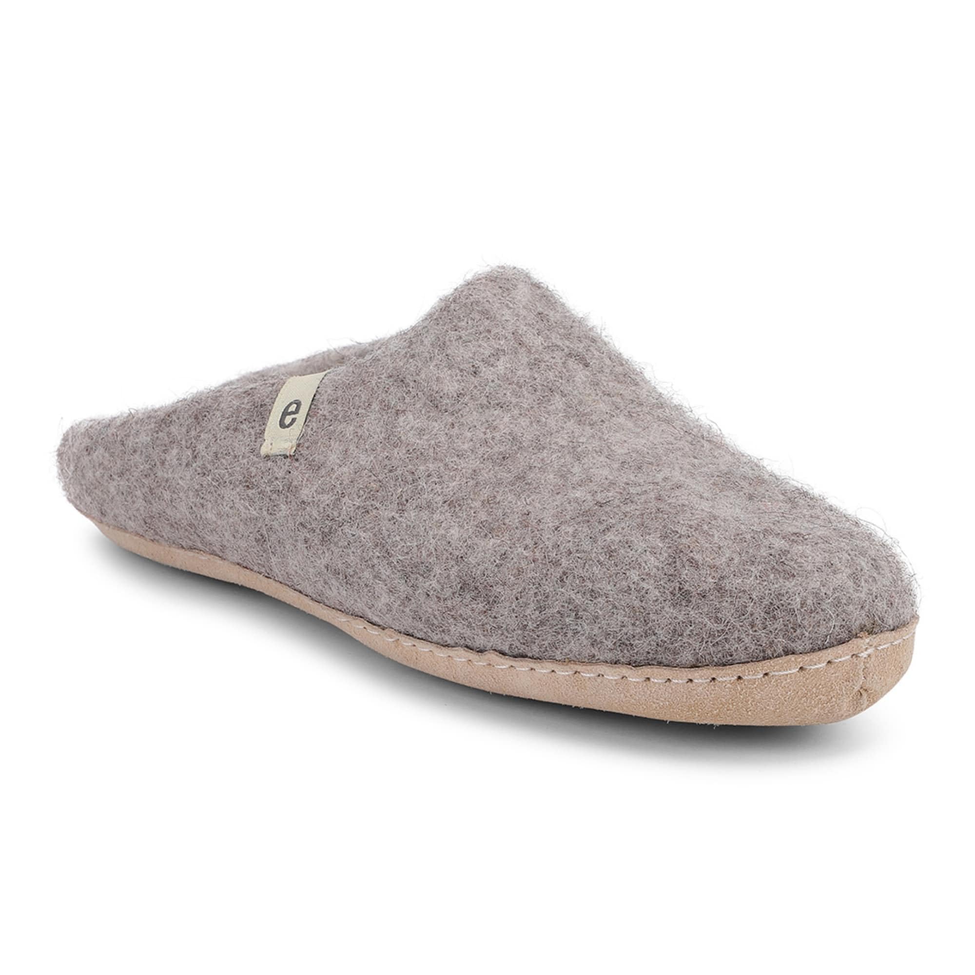 egos Zapatillas de estar por casa de color gris natural, para hombre y mujer, con lana 100% natural, cómodas zapatillas de cabaña para verano e invierno