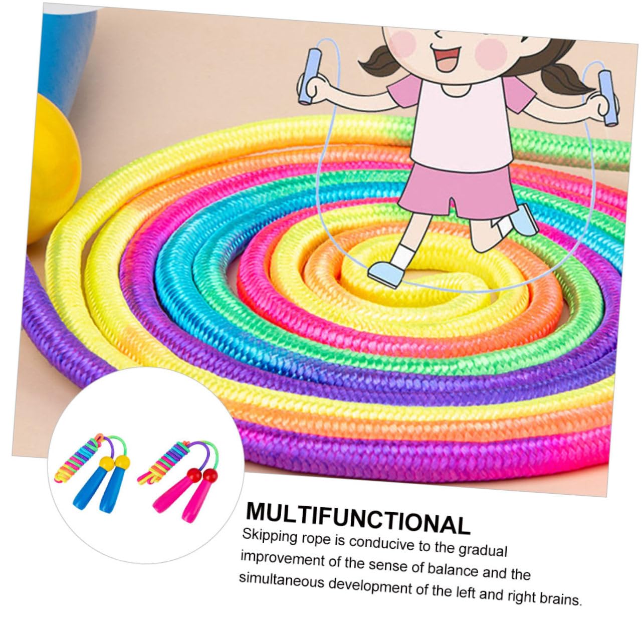 Toddmomy Lot 4 Cordes De Gymnastique Nylon Tressé – 50 Cm, Couleurs Assorties – Jeux Éducatifs, Motricité Enfants, Maternelle