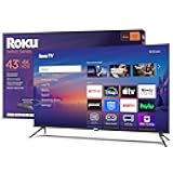 Smart TV 2025 – 43-Inch Select Series, 4K HDR TV – RokuTV with Enhanced Voice Remote – Flat Screen LED Television with Wi-Fi for Streaming Live Local News, Sports, Family Entertainment