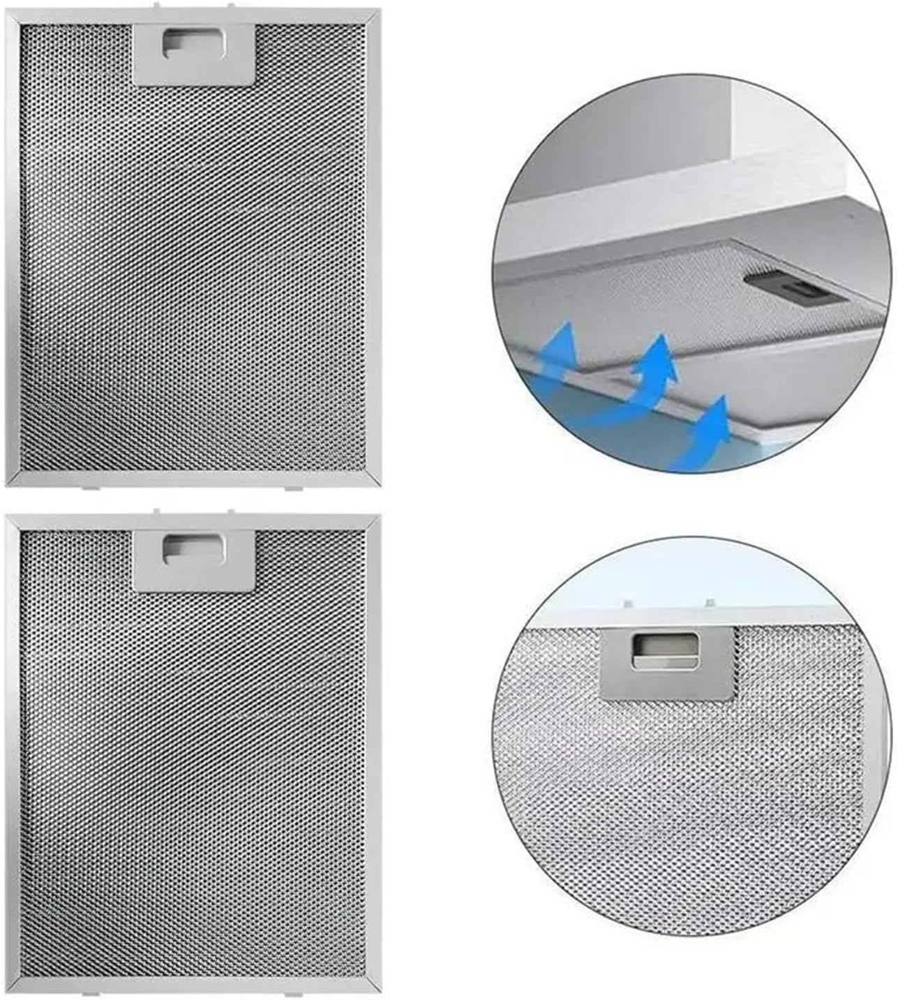 2pcs Kitchen Cooker Hood Filters Aluminum Mesh Extractor Vent Filter 305 X 267mm Silver Hoods Oil Range Aspirator