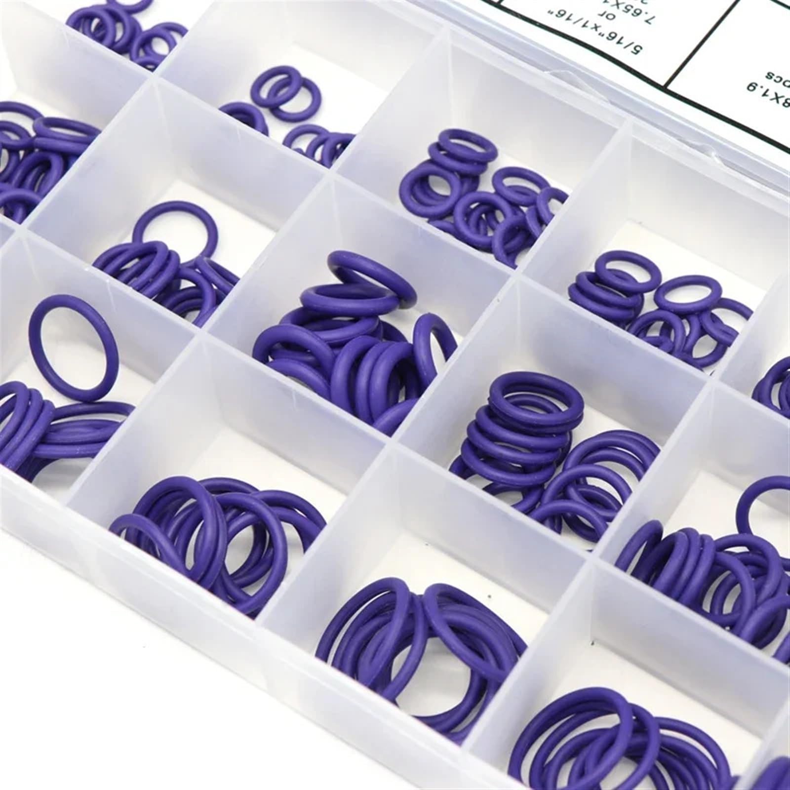 Juego de juntas tóricas de goma VMQ NBR FKM en caja, surtido de juntas tóricas de color rojo, negro y verde for juntas de automóviles(300Pcs NBR Black)