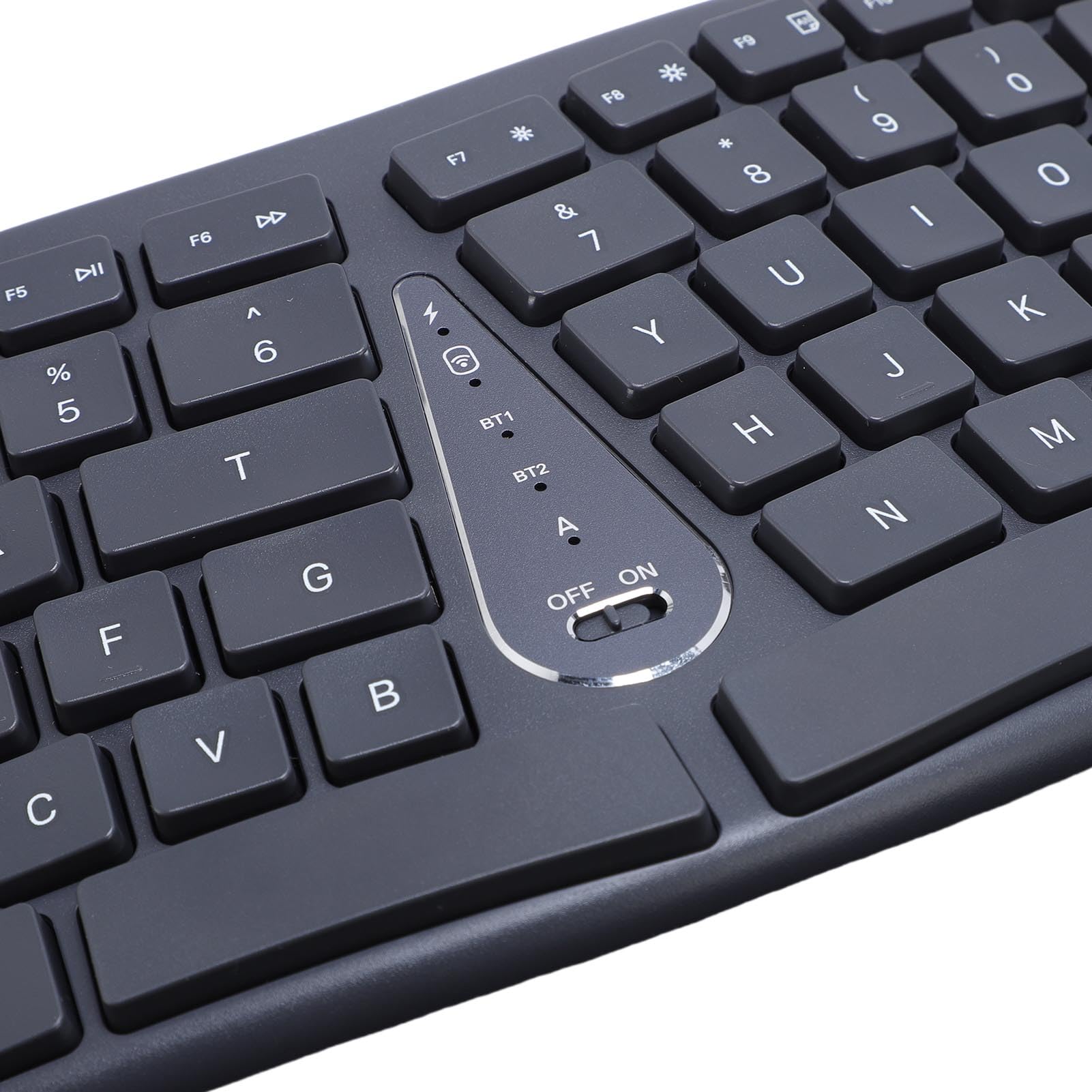 Diyeeni Tastiera Ergonomica Wireless, Design Diviso con Inclinazione Regolabile e Poggiapolsi Imbottito, connettività Bluetooth, Durata della Batteria di 200 Ore, per Vittorie da