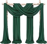 Vista 262 de Tela para envolver arco de boda, 4 paneles de 28 x 20 pies, cortinas de arco de boda rosa para ceremonia, cortinas de tela de gasa para cenador