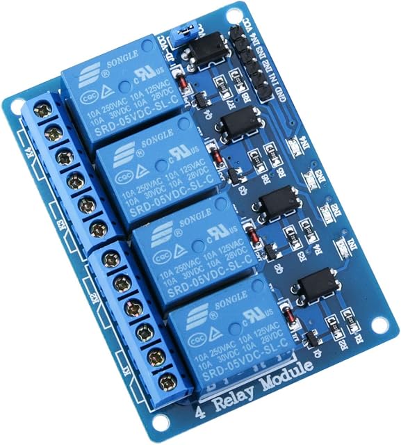 ELEGOO Relay Module 4 Channel DC 5V with Optocoupler for Arduino UNO R3 MEGA Project 1280 DSP ARM PIC AVR STM32 Raspberry Pi