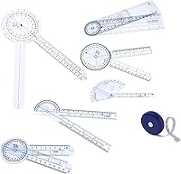 Elite Medical Instruments 6-Piece Goniometer Set + Tape Measure EGM-431 - Precision PT Tools for ROM Assessments