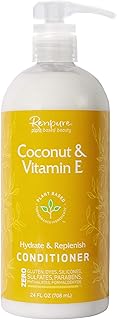 RENPURE Plant Based Coconut & Vitamin E Deep Conditioner for Dry Damaged Hair - Sulfate Free, Paraben Free & Color Safe - ...