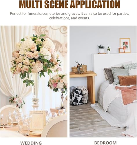 Miniatura 5 de HOLIDYOYO Maceta clásica para urna, 2 piezas de jarrón conmemorativo para cementerio, maceta de hierro, soporte para trompeta, jarrón de trompeta,