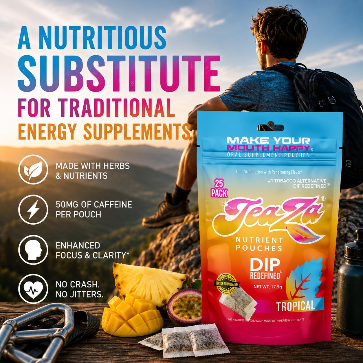 chewing tobacco replacements Amazon.com: Teaza Herbal Energy Pouches Chewing Tobacco Alternative  Nicotine Free Dip, Smokeless Alternative Snuff & Healthy Dip, Tropical  Flavor (1 Pack) Mouthwatering Tropical Fruits Pineapple Mango Citrus :  Health & Household
