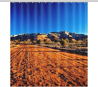 Canyon Shower Curtain for Bathroom,Red Canyon Road Sedona Arizona USA at Sunrise,Waterproof Fabric Bath Curtain Set with Hooks 72x72 Inch