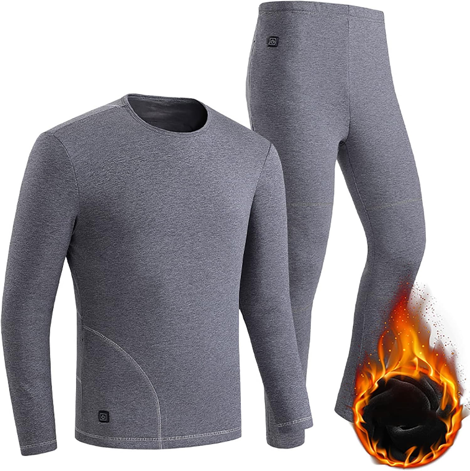 Heated Thermal Underwear for Men, Winter Base Layer Set Tops Pants, Women's Thermal Underwear Set, Warm Long Bottom