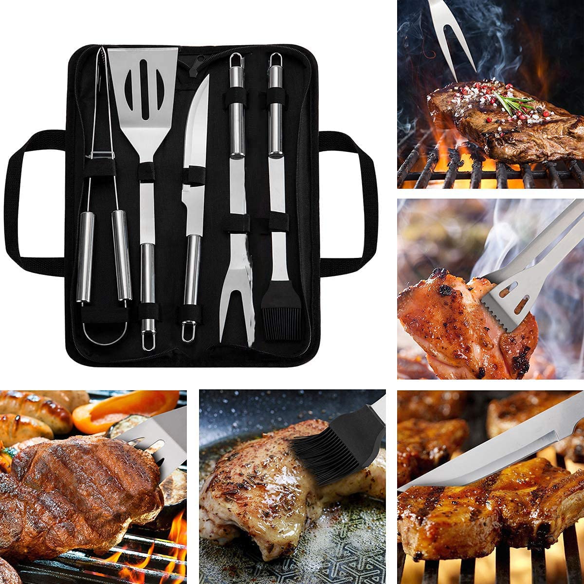 Buy NYTRYD Utensil BBQ Barbecue Tool Set 5 Pieces Stainless Steel Grill