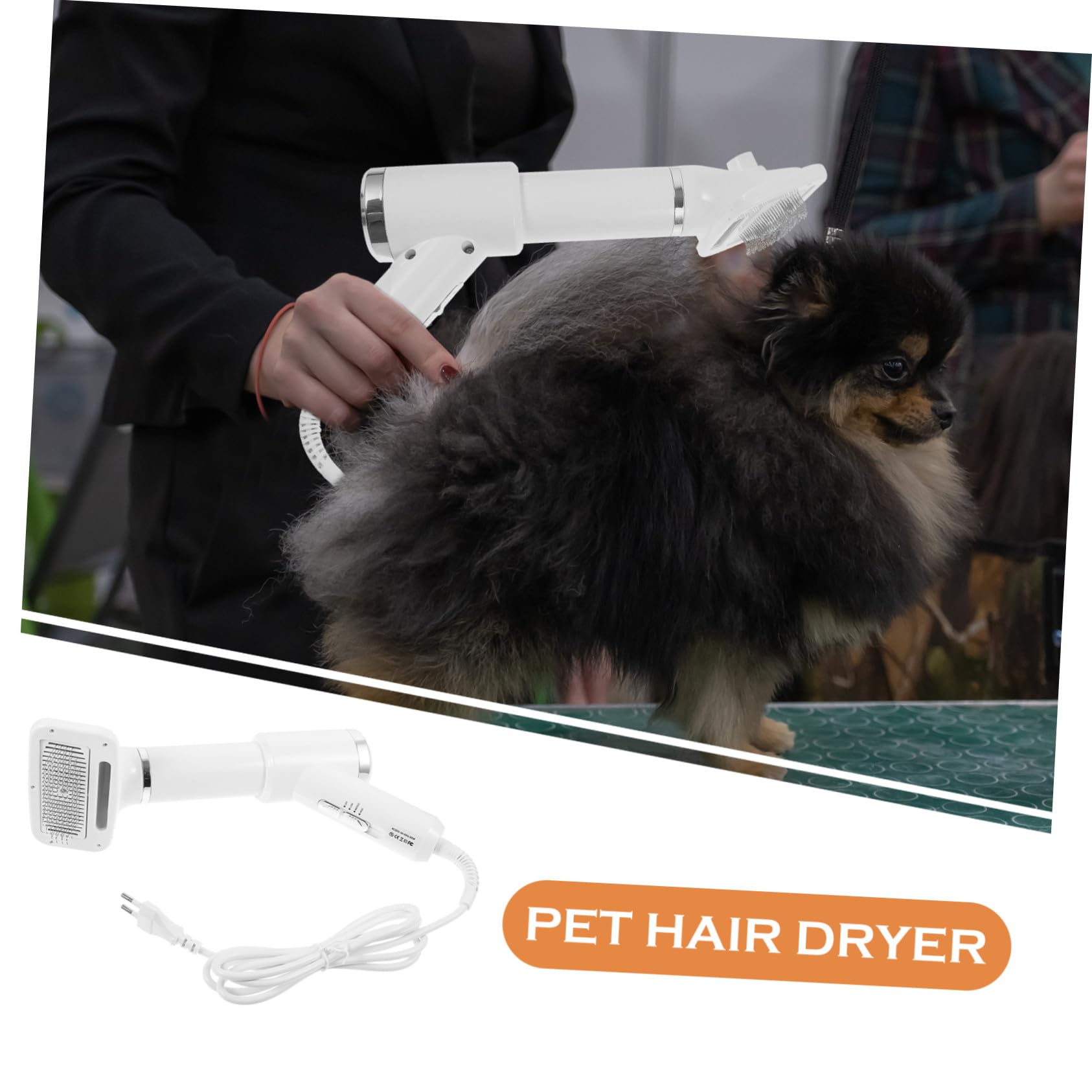 Toyvian Peigne Sèche-cheveux Portable pour Animaux de Compagnie Blanc en Plastique, Sèche-poils pour Grands Chiens et Chats, pour Toilettage et Séchage Rapide