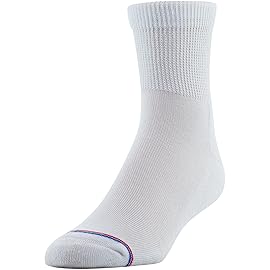 MediPEDS Quarter Socks with Non-Binding Top and Cushion, Multipairs, White (4-Pairs), Shoe Size: Men\'s 6-9 Women\'s 6-10