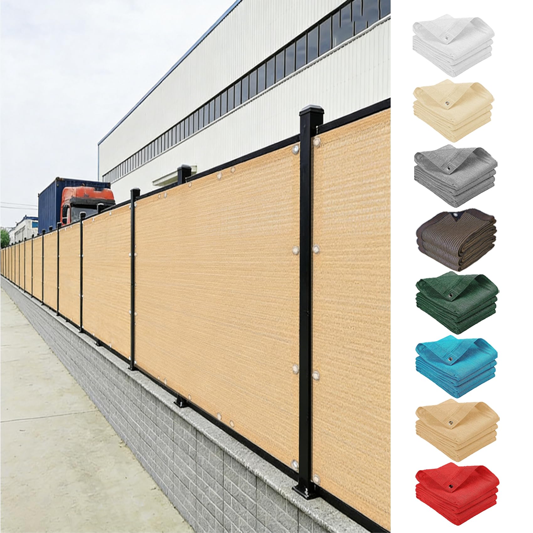 Cache-vue de balcon jaune sable pour créer un coin de fraîcheur