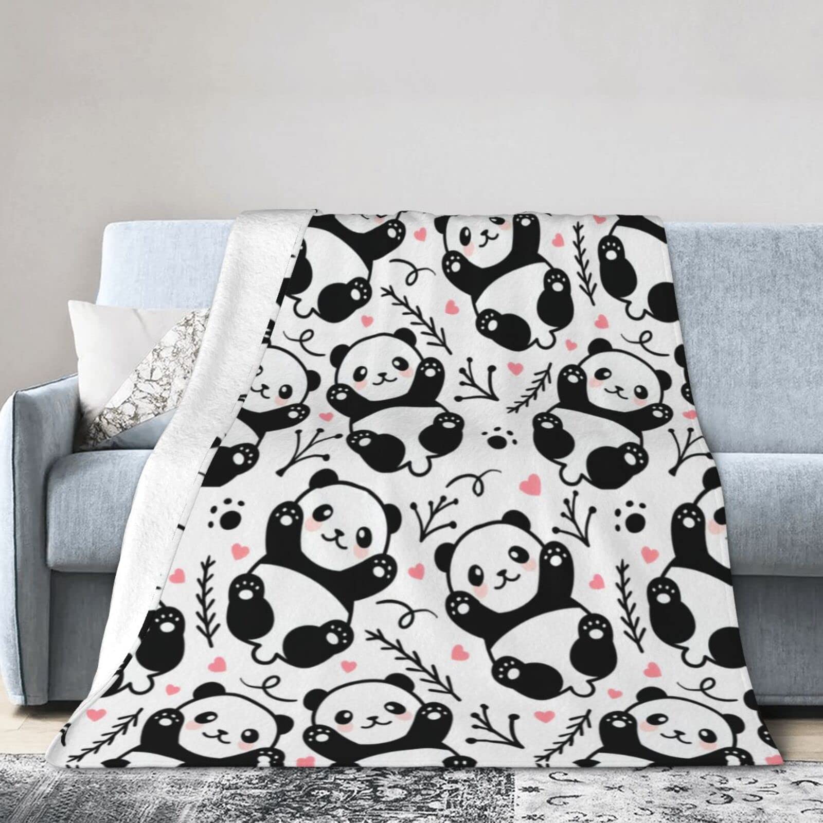 Panda Blanket,Soft Warm Lightweight Sofa Bed Throws Blanket All Season for Kids Adults Women Gift