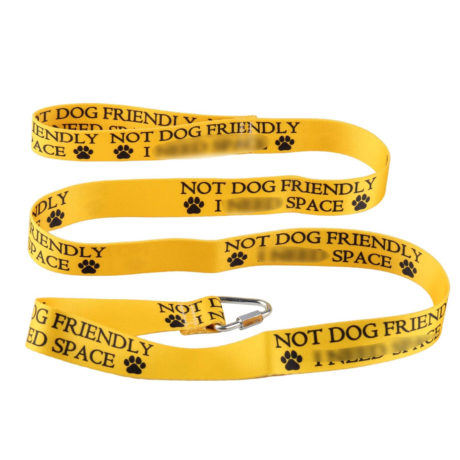 Lustige Hundeleine „Not Dog Friendly I Need Space“ – Gelb, 150 Cm, Polyester, Waschbar